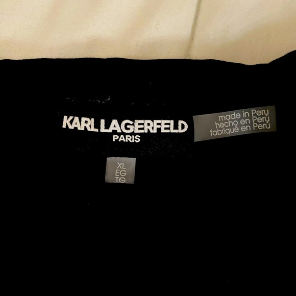 Karl Lagerfeld Paris Gold Embroidery on Black TShirt Women’s Unisex size XL - Picture 7 of 9